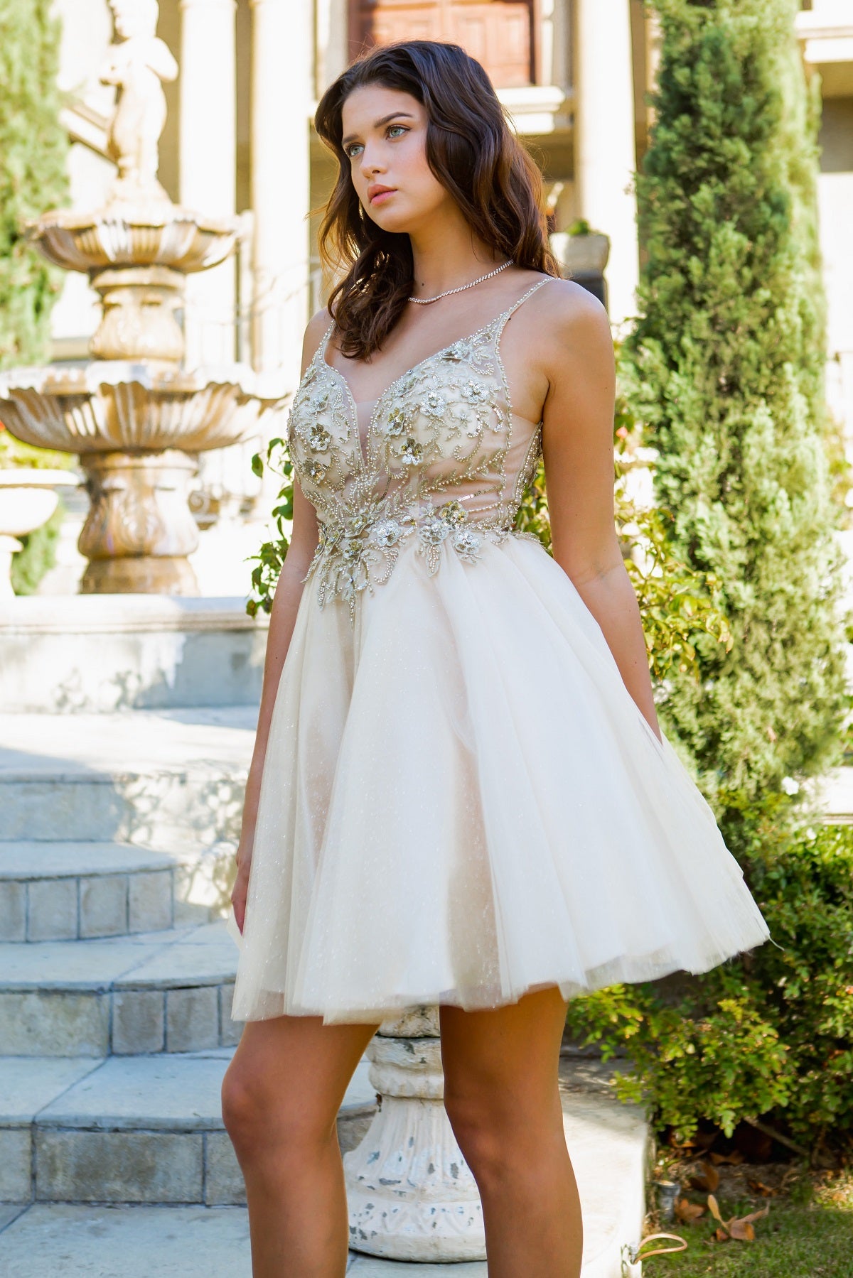 One Shoulder Lurex Mini Dress - 5112J