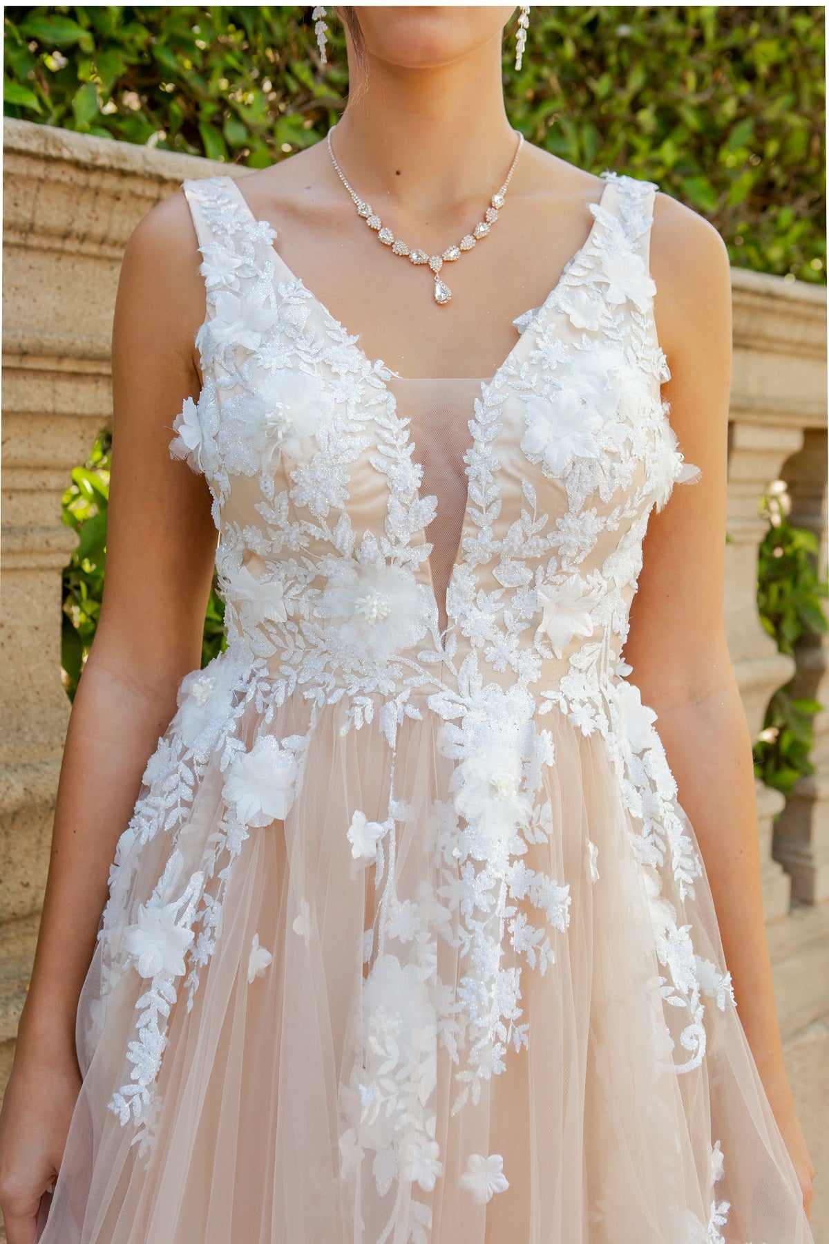 Gardenia Floral Lace A-Line Gown -8040J