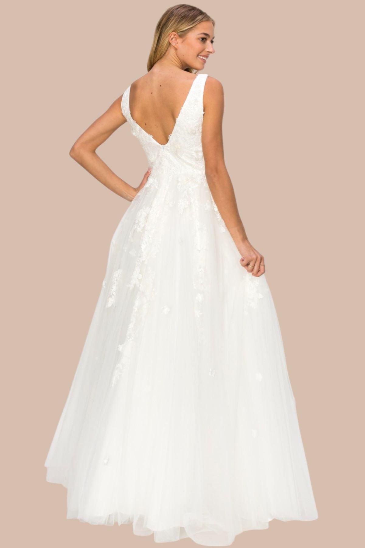 Gardenia Floral Lace A-Line Gown -8040J