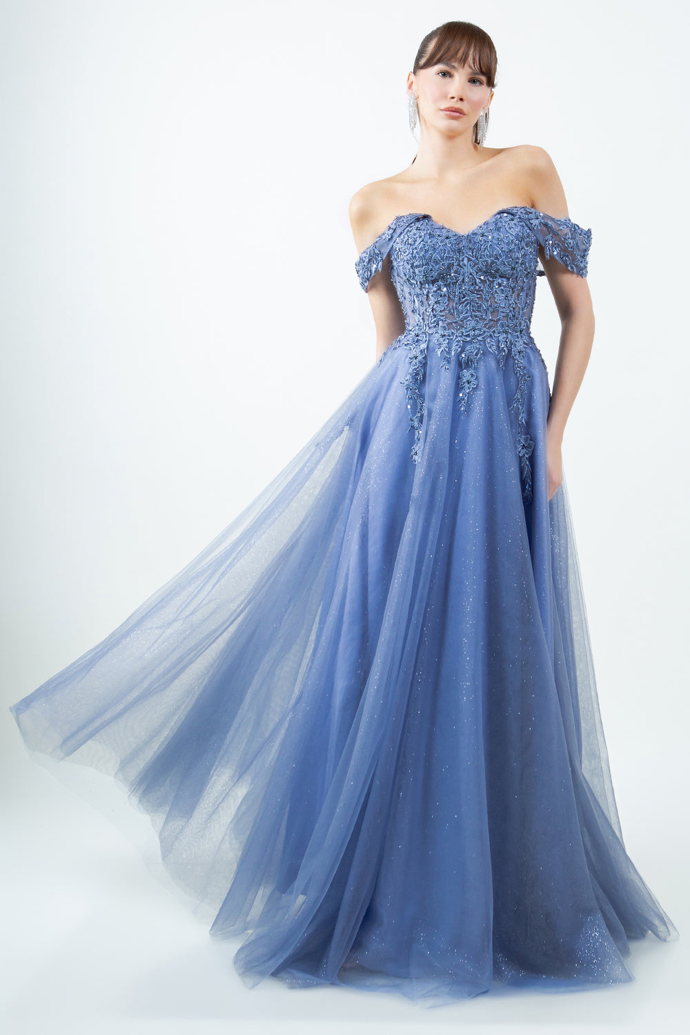 Beaded Off-the-Shoulder Ball Gown – 8152J