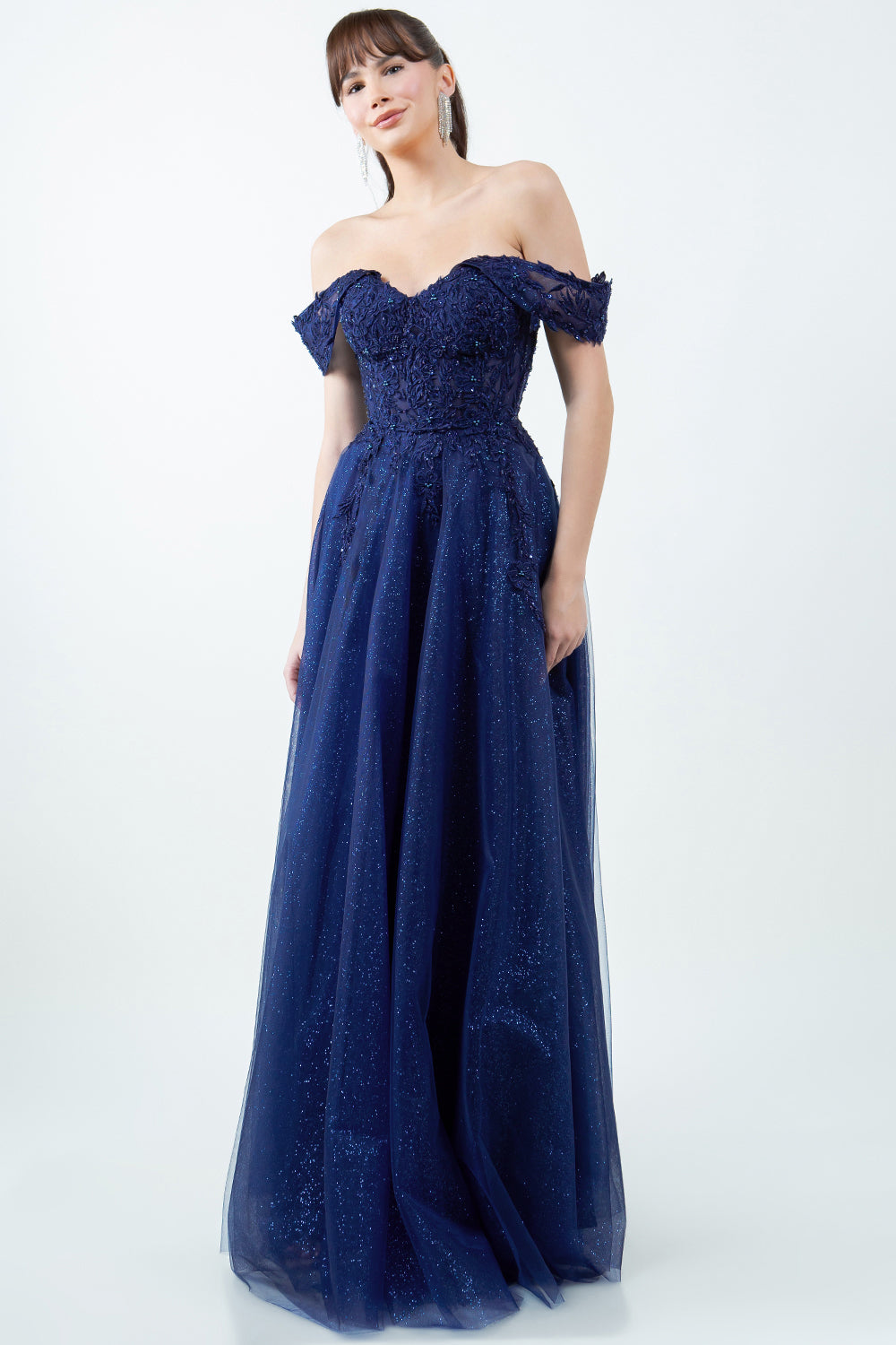Beaded Off-the-Shoulder Ball Gown – 8152J