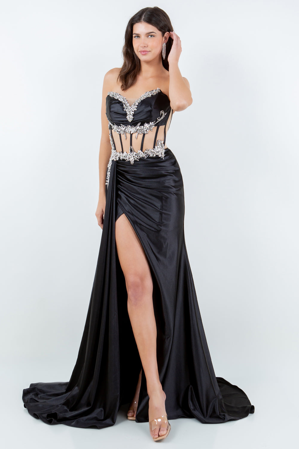 Dazzling Crystal Strapless Corset Gown – 8214J