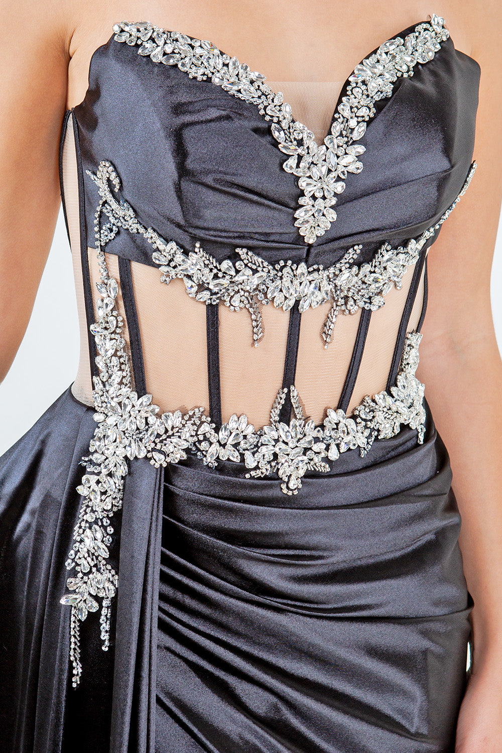Dazzling Crystal Strapless Corset Gown – 8214J