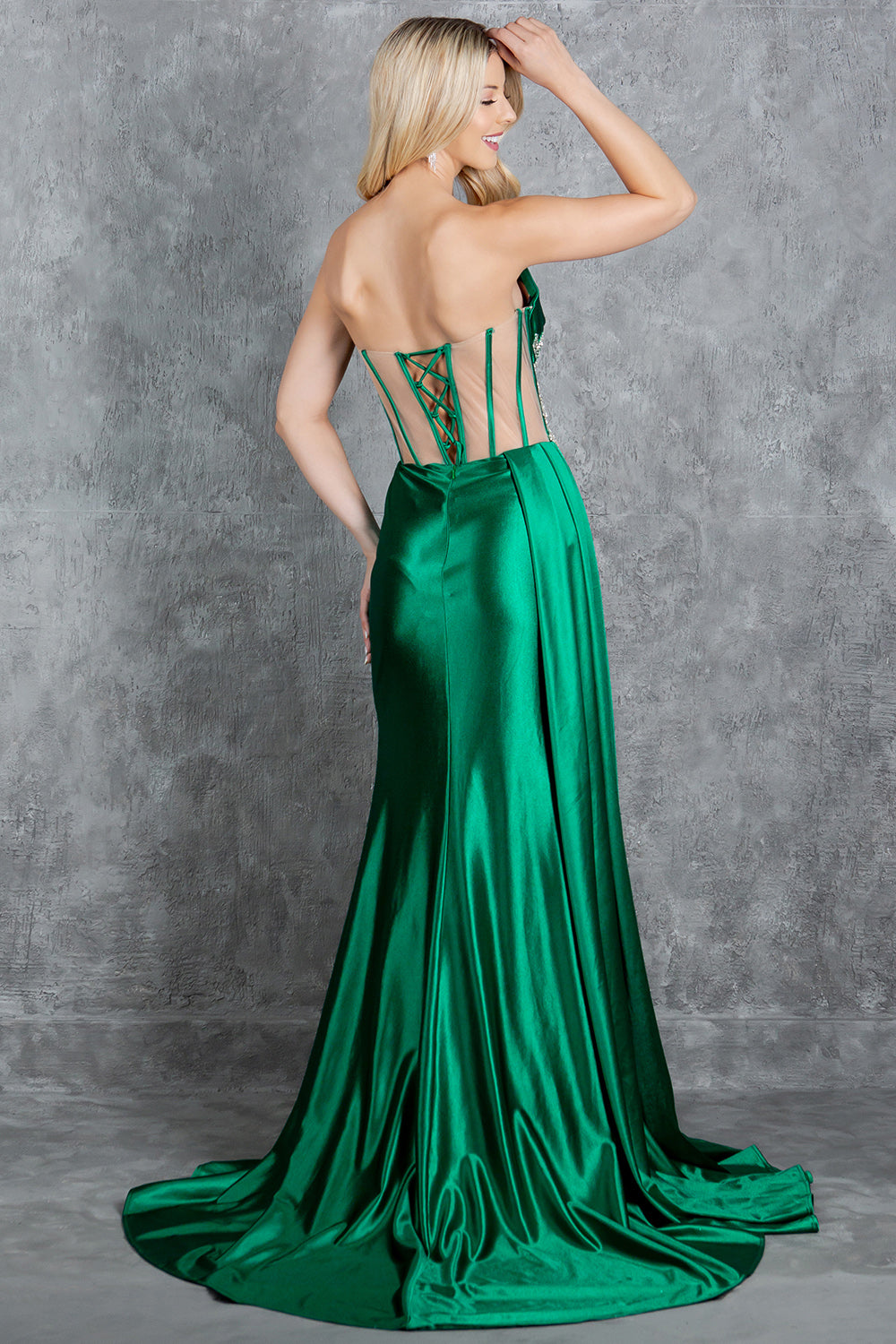 Dazzling Crystal Strapless Corset Gown – 8214J
