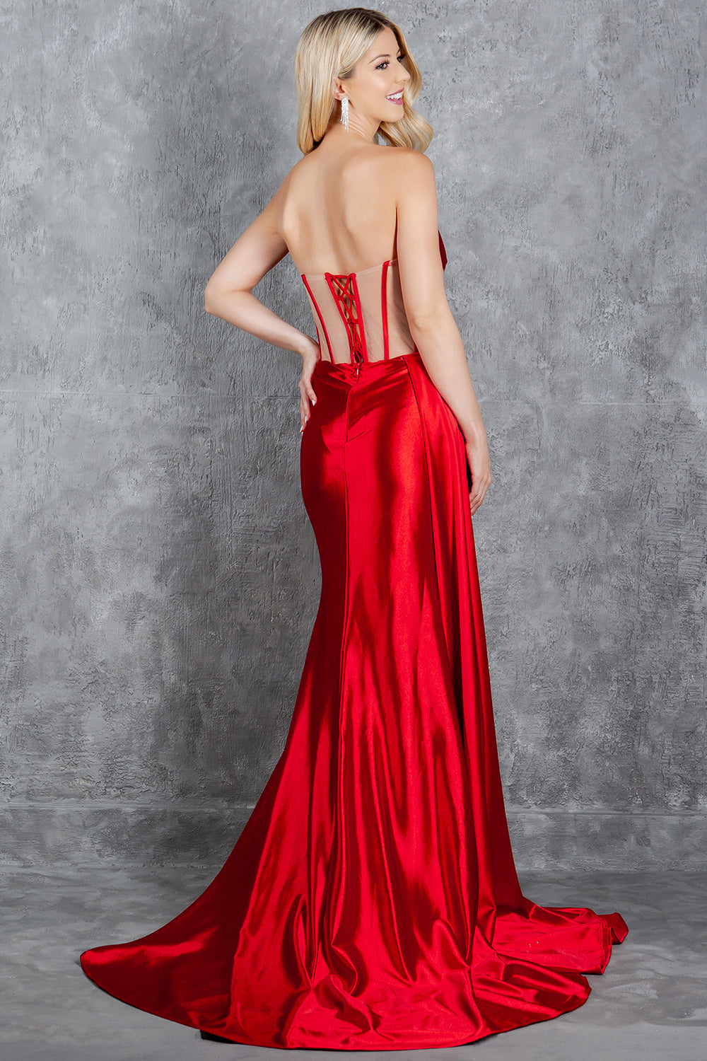 Dazzling Crystal Strapless Corset Gown – 8214J