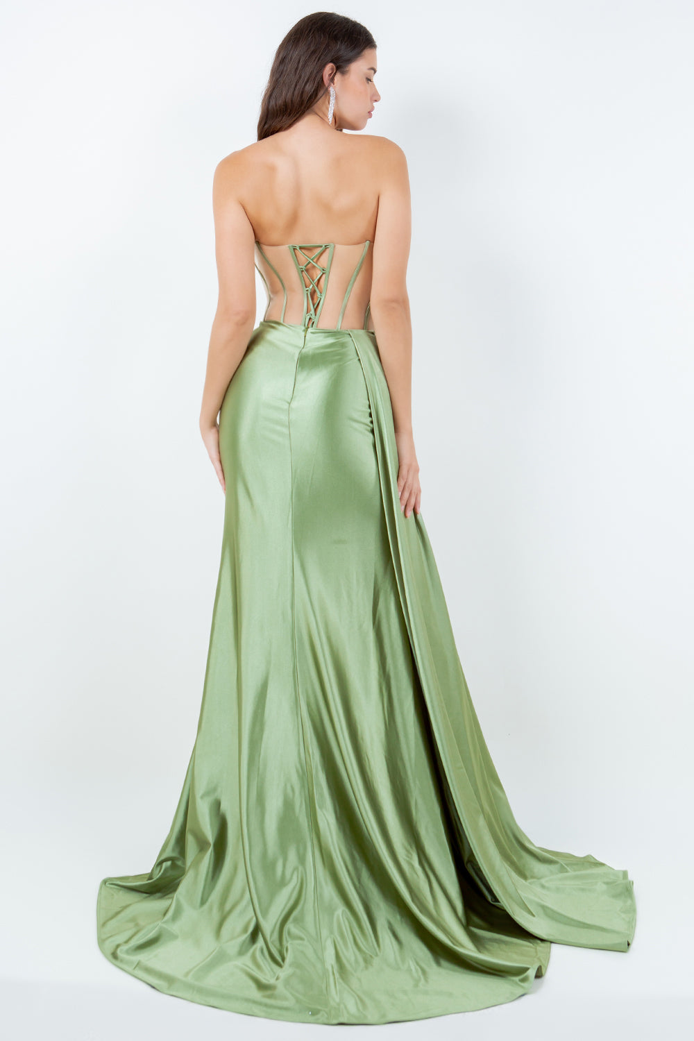 Dazzling Crystal Strapless Corset Gown – 8214J