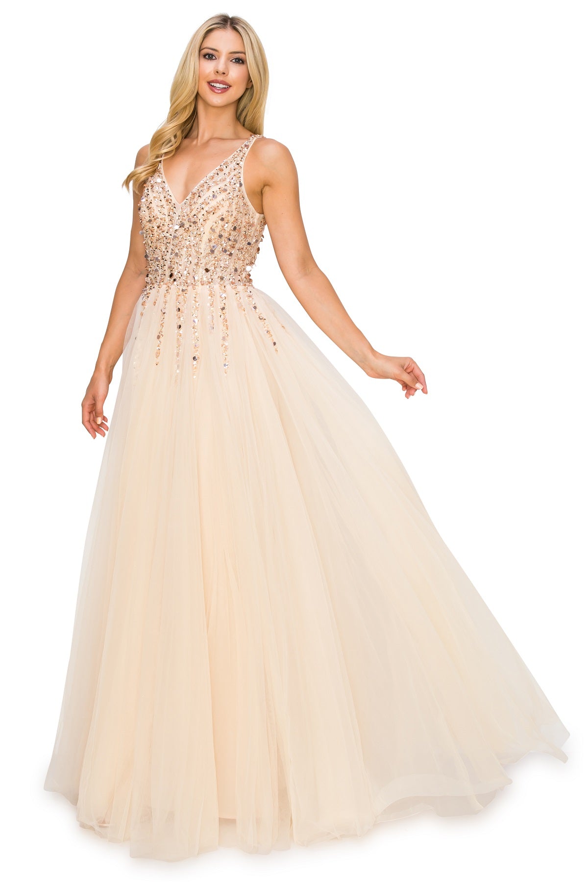 Sequin Lace Tulle Ball Gown - 8034J