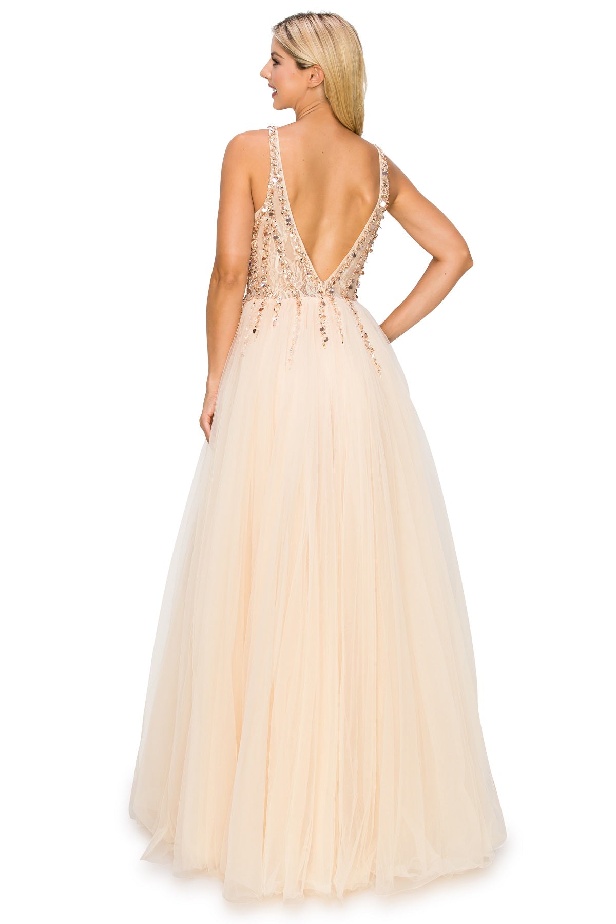 Sequin Lace Tulle Ball Gown - 8034J