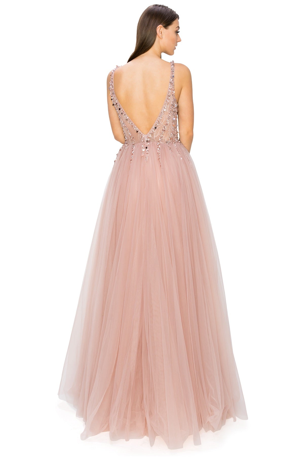 Sequin Lace Tulle Ball Gown - 8034J