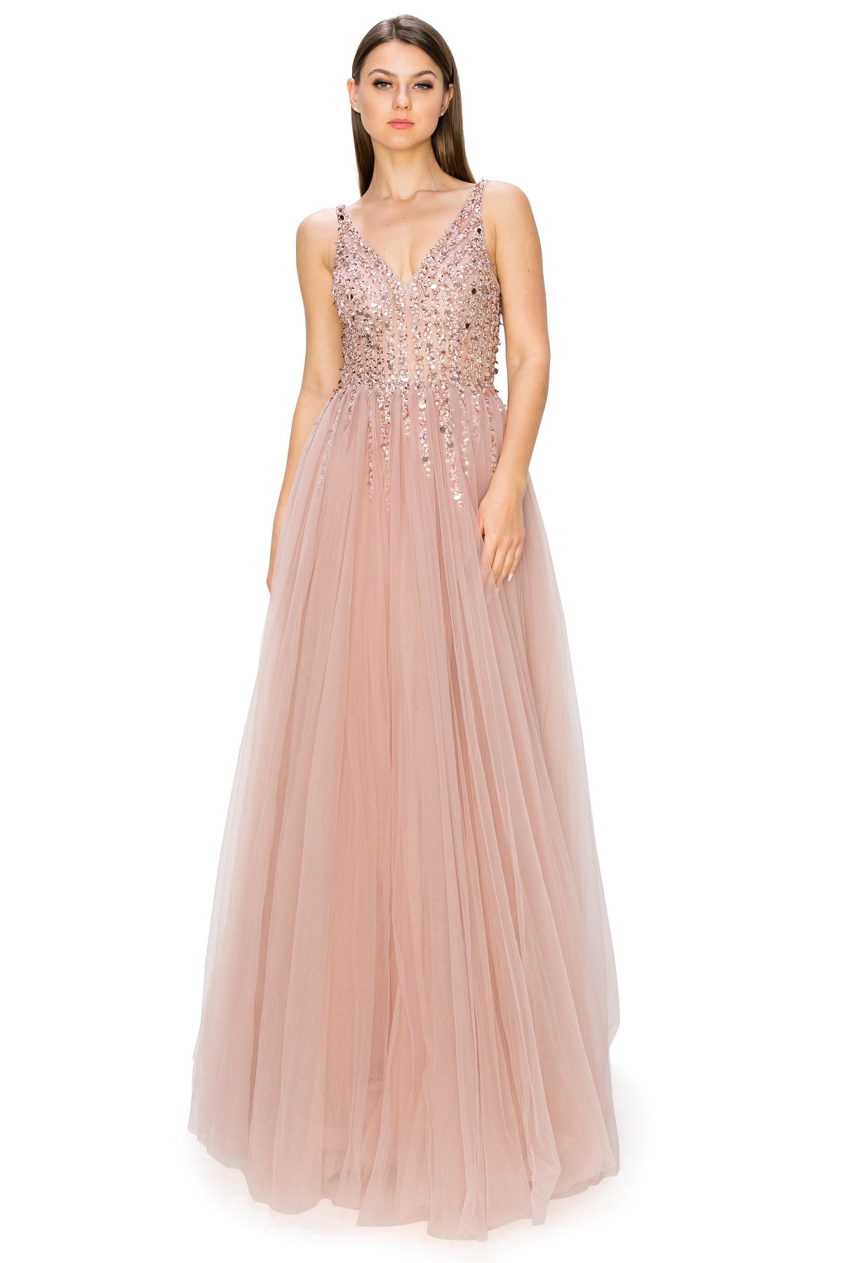 Sequin Lace Tulle Ball Gown - 8034J