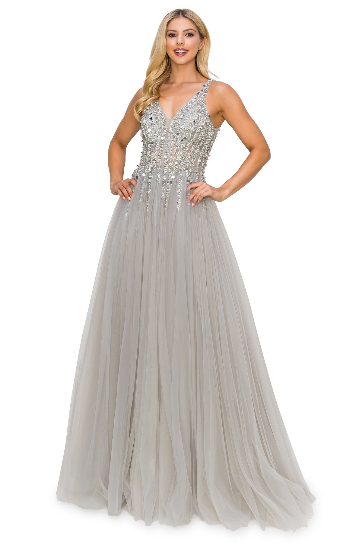 Sequin Lace Tulle Ball Gown - 8034J