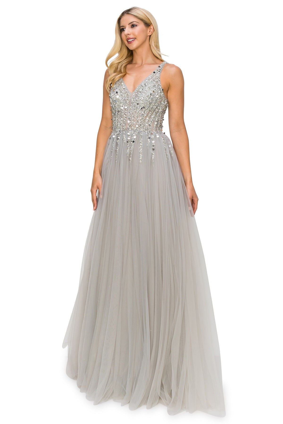 Sequin Lace Tulle Ball Gown - 8034J