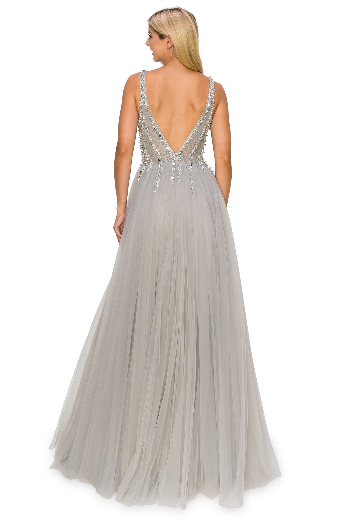 Sequin Lace Tulle Ball Gown - 8034J