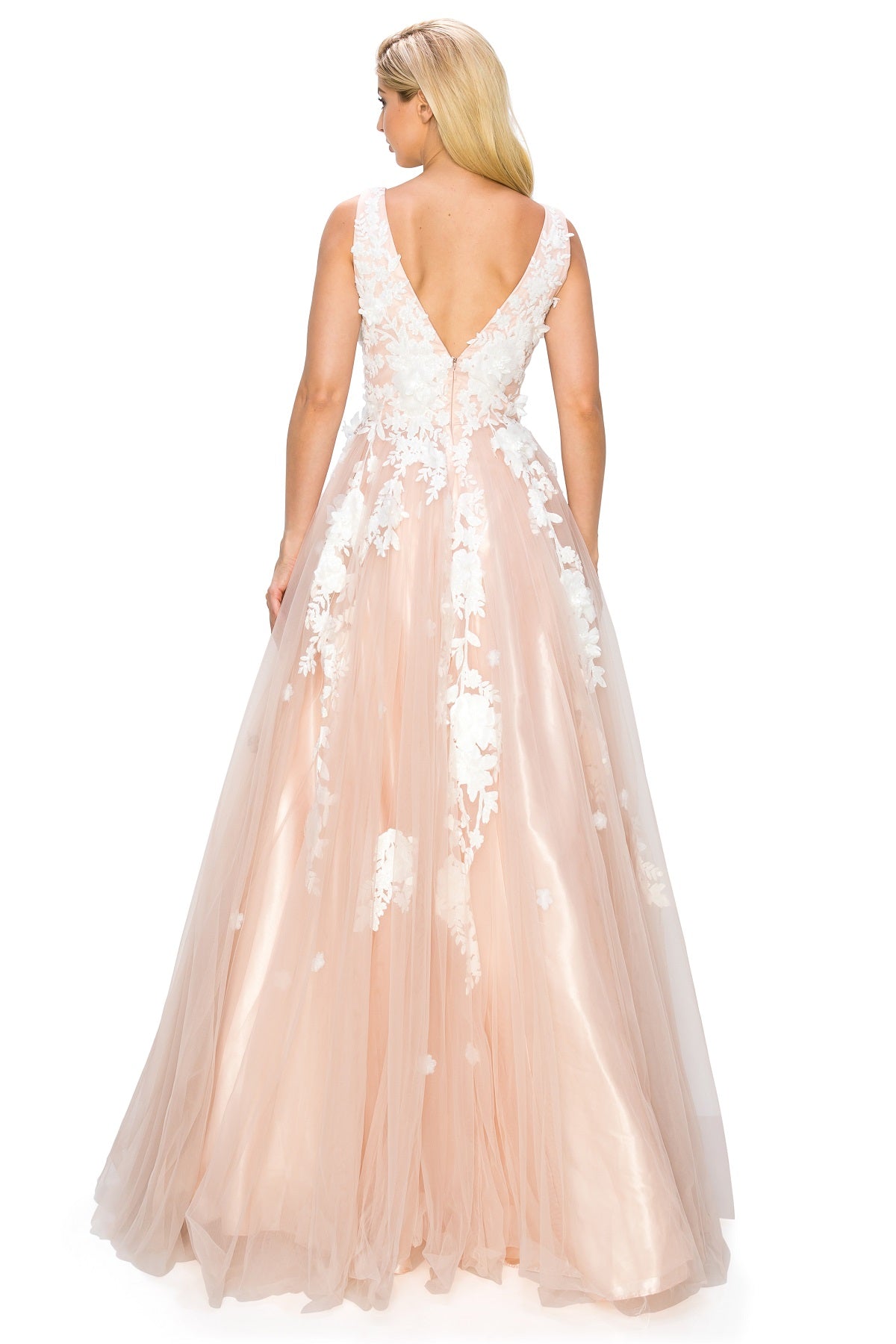 Gardenia Floral Lace A-Line Gown -8040J