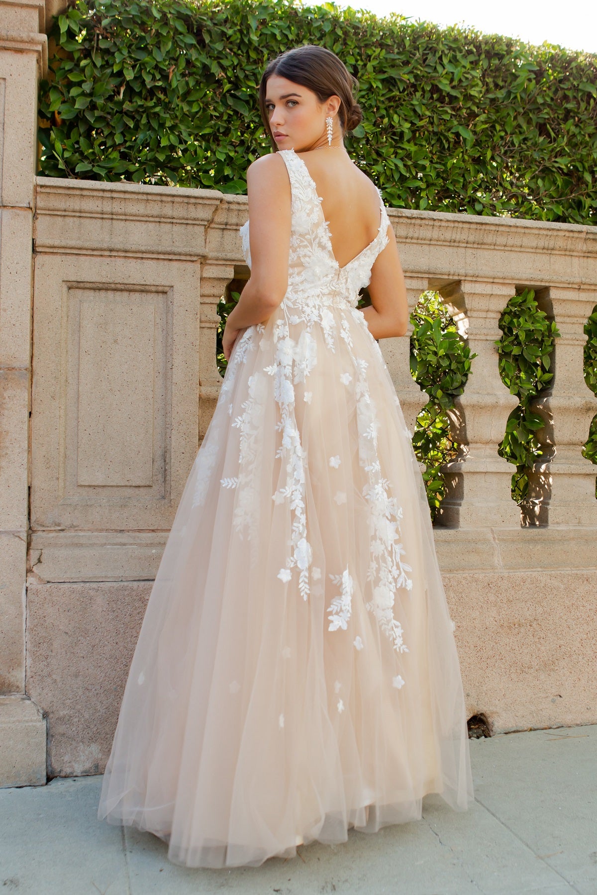 Gardenia Floral Lace A-Line Gown -8040J