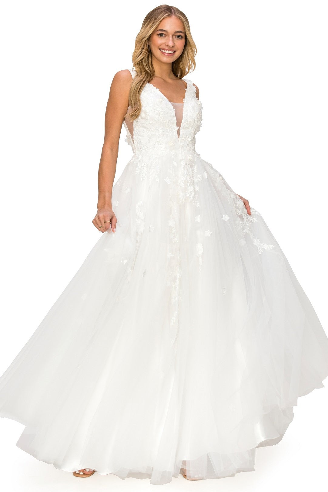 Gardenia Floral Lace A-Line Gown -8040J