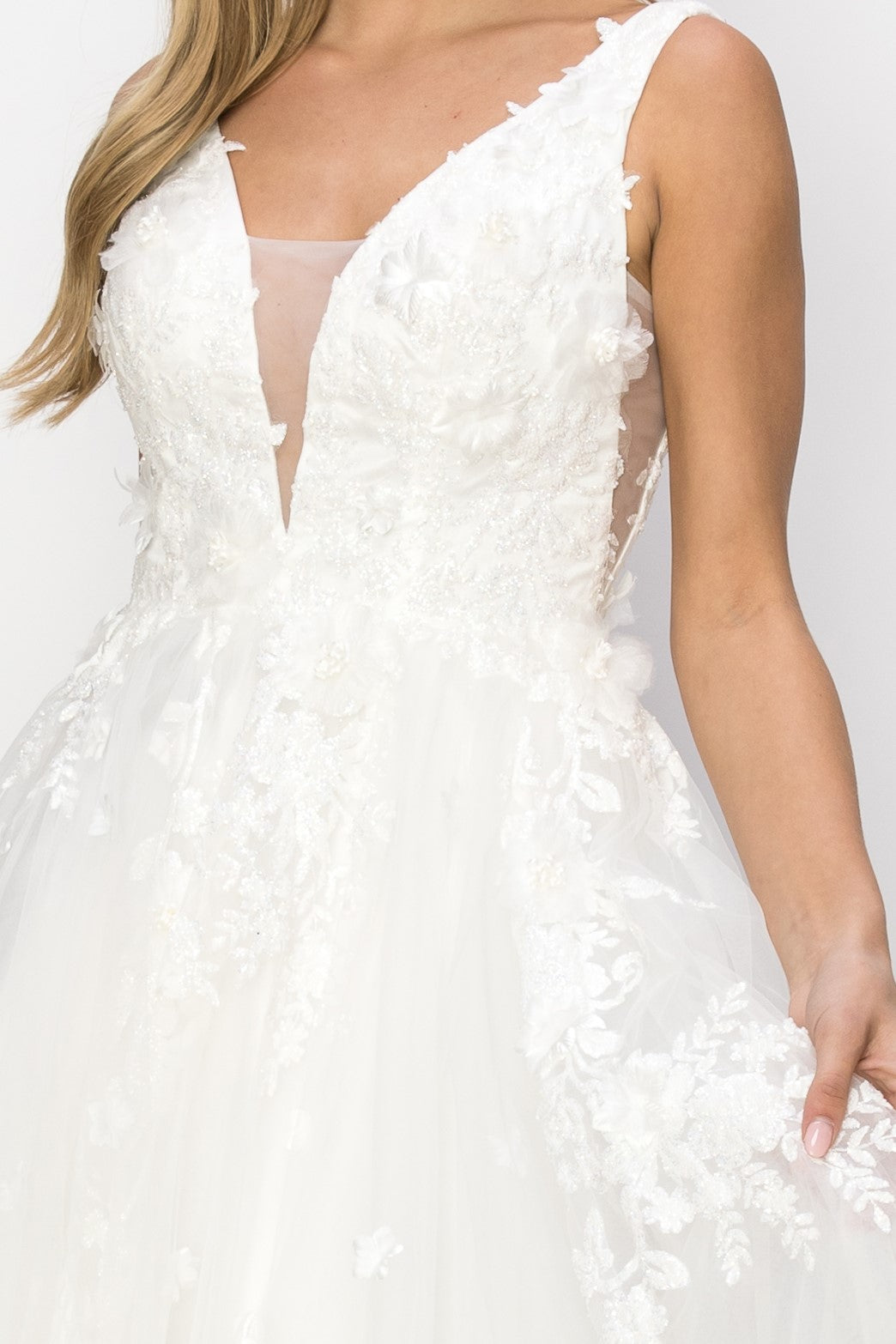 Gardenia Floral Lace A-Line Gown -8040J