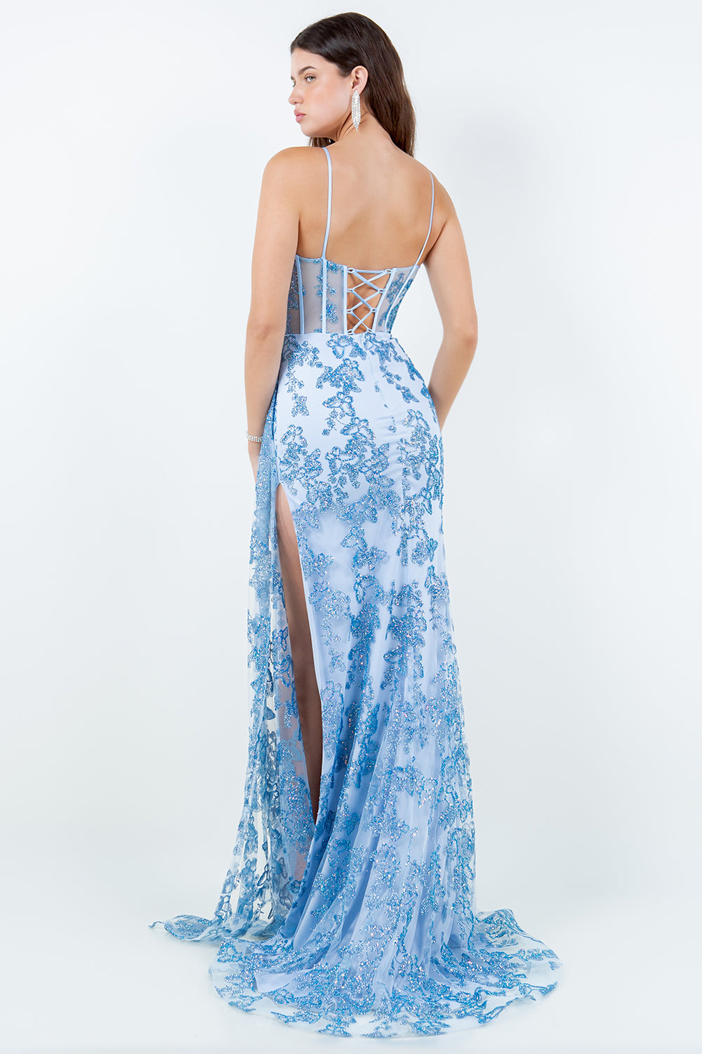 Whimsical Butterfly Appliqué Corset Gown - 8079J