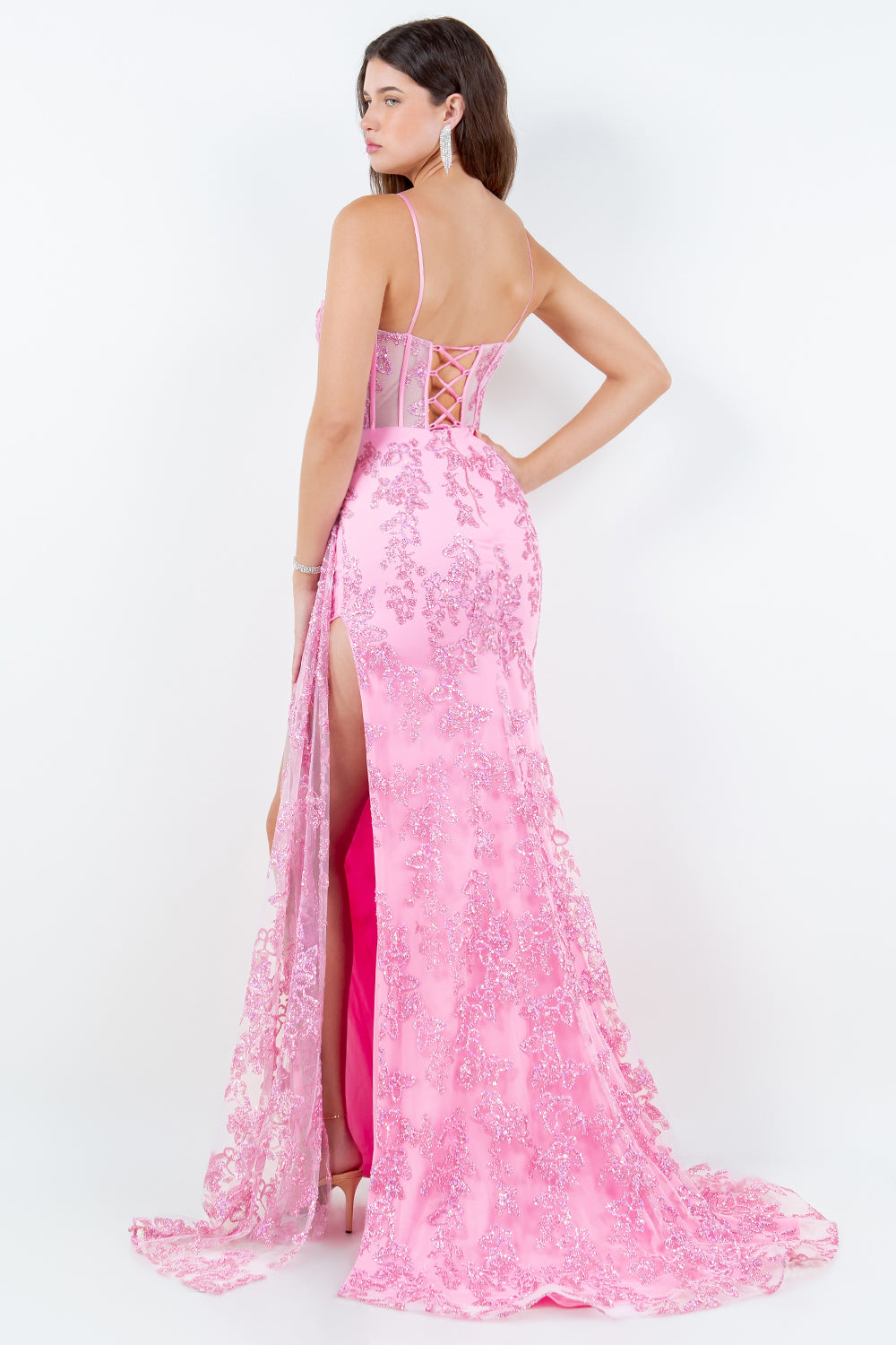 Whimsical Butterfly Appliqué Corset Gown - 8079J