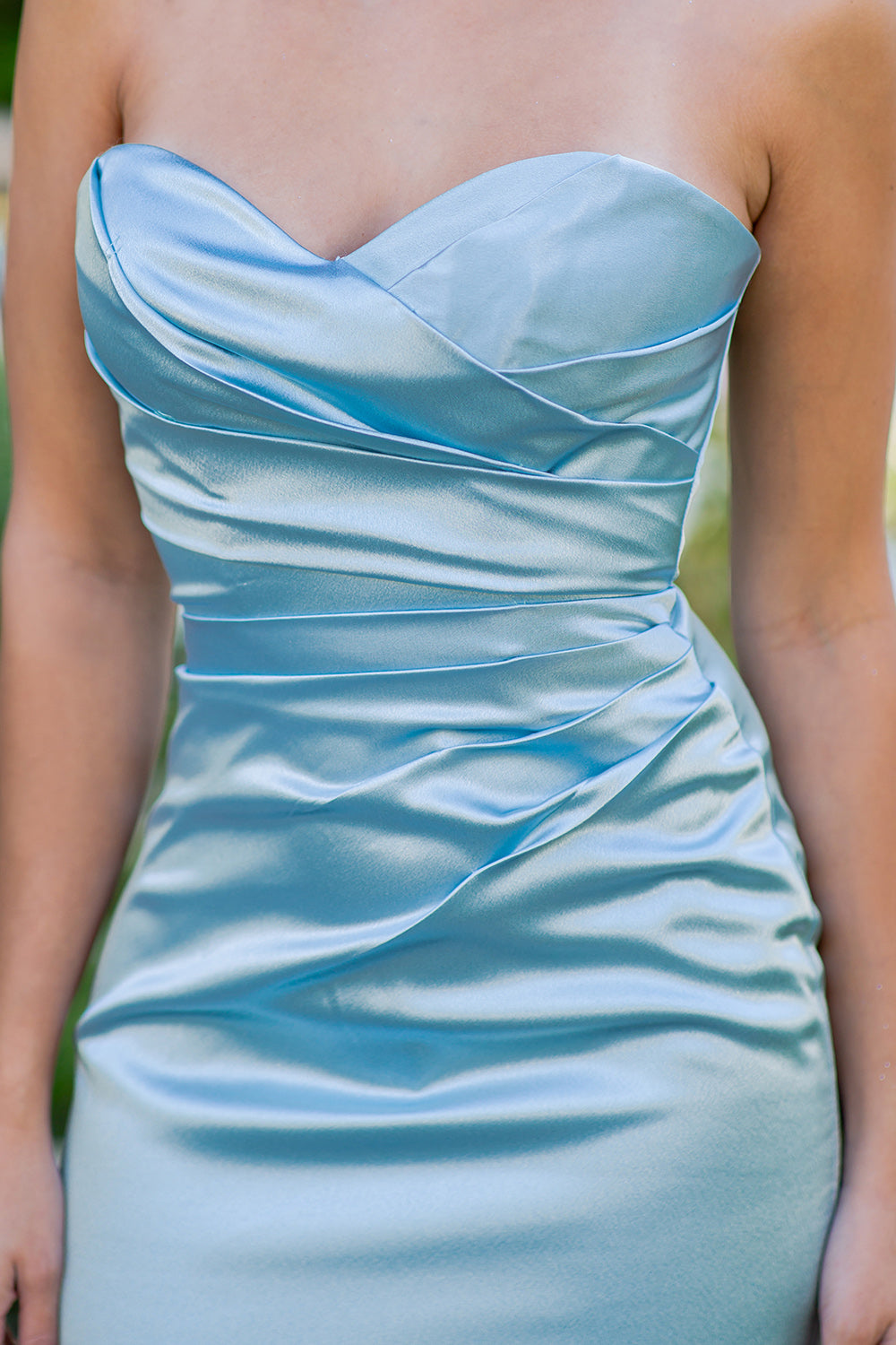 Shimmer Satin Strapless Mermaid Gown - 8083J