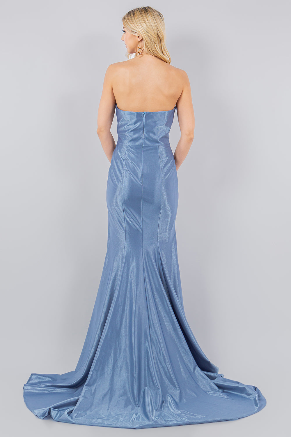 Shimmer Satin Strapless Mermaid Gown - 8083J