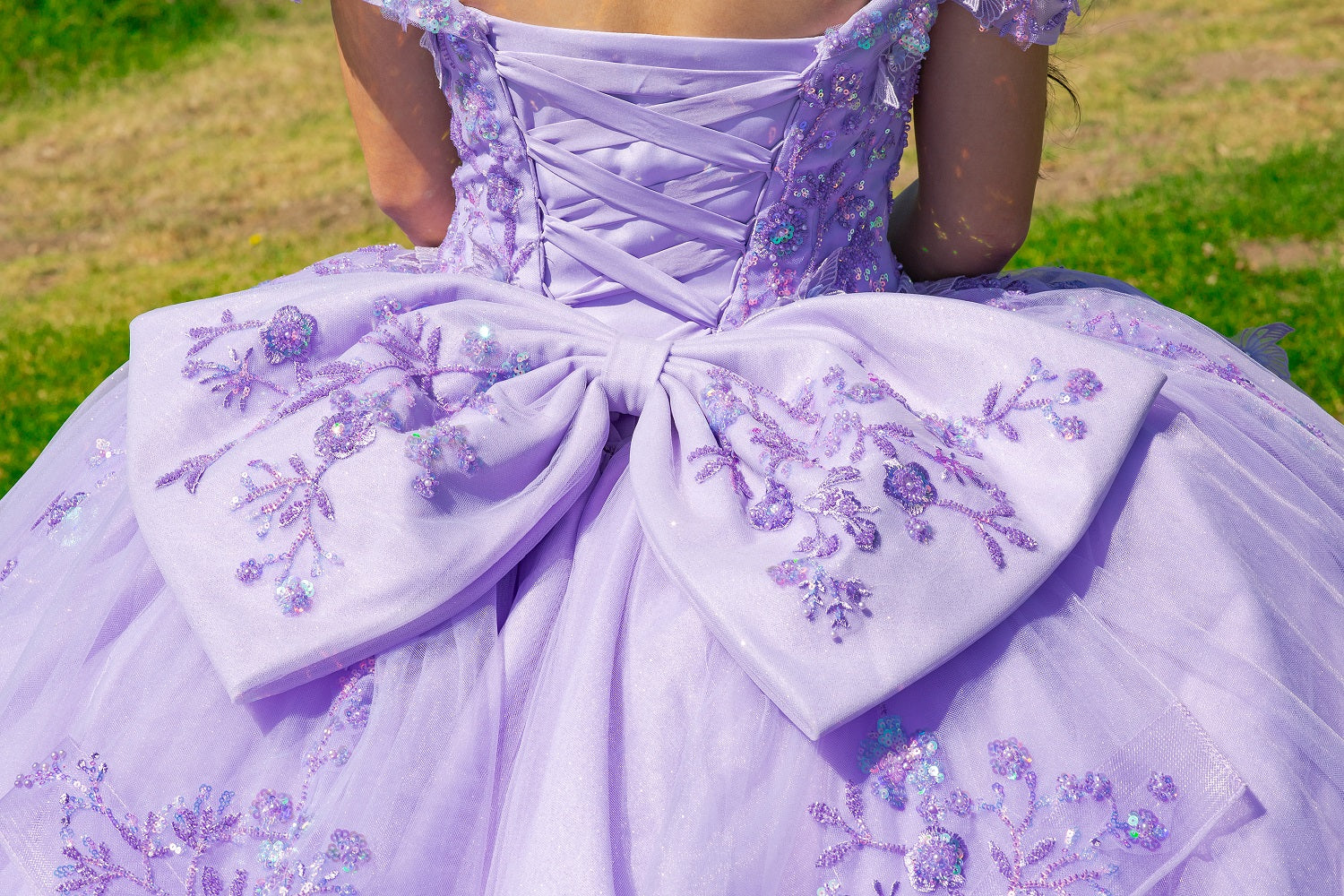 Whimsical Lilac Butterfly Quinceañera Ball Gown - 8111J