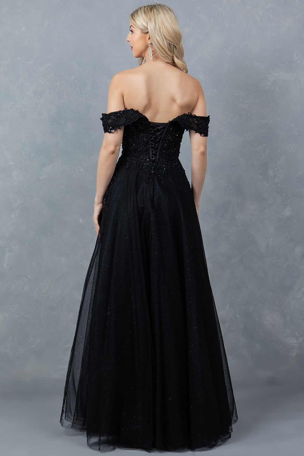 Beaded Off-the-Shoulder Ball Gown – 8152J