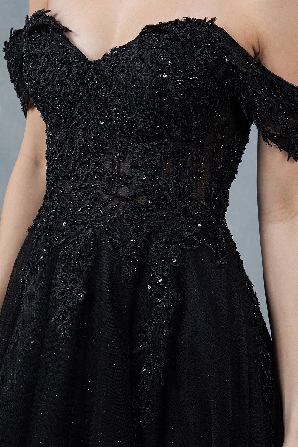 Beaded Off-the-Shoulder Ball Gown – 8152J