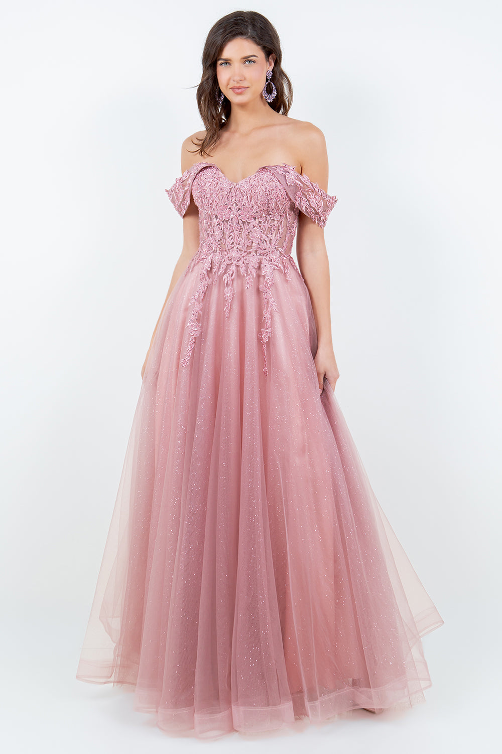 Beaded Off-the-Shoulder Ball Gown – 8152J