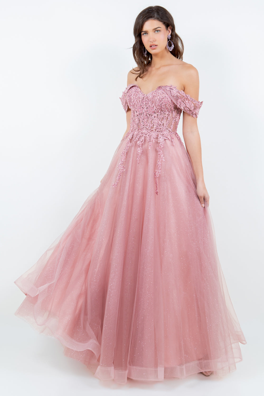 Beaded Off-the-Shoulder Ball Gown – 8152J