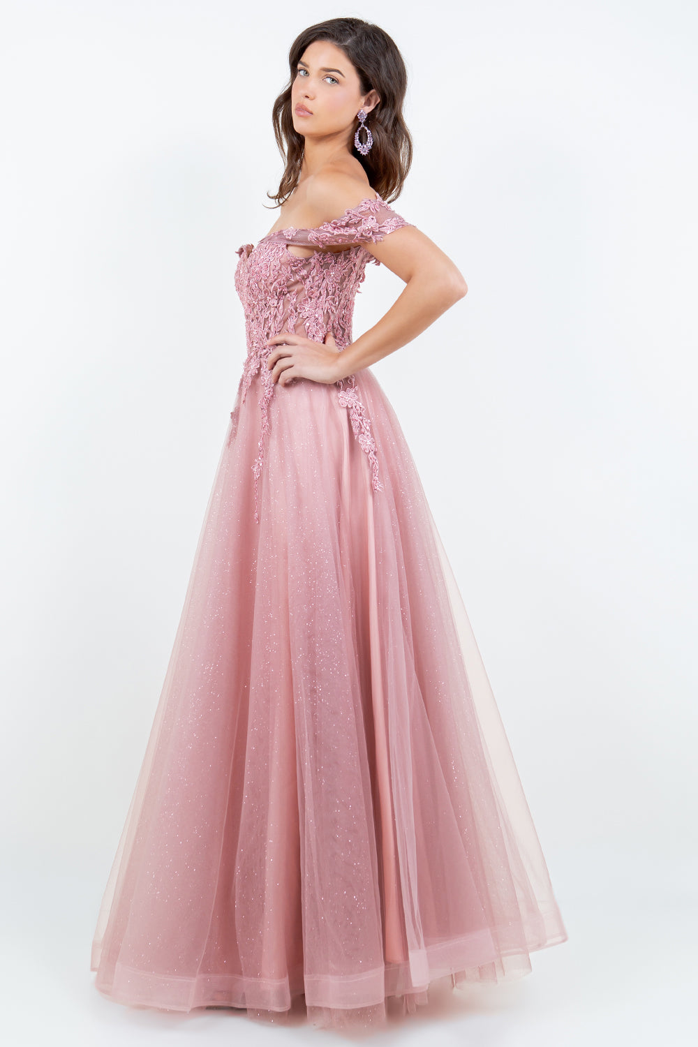 Beaded Off-the-Shoulder Ball Gown – 8152J