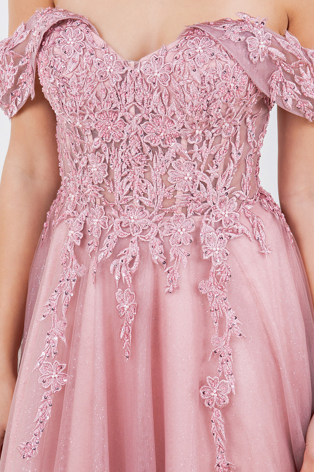 Beaded Off-the-Shoulder Ball Gown – 8152J