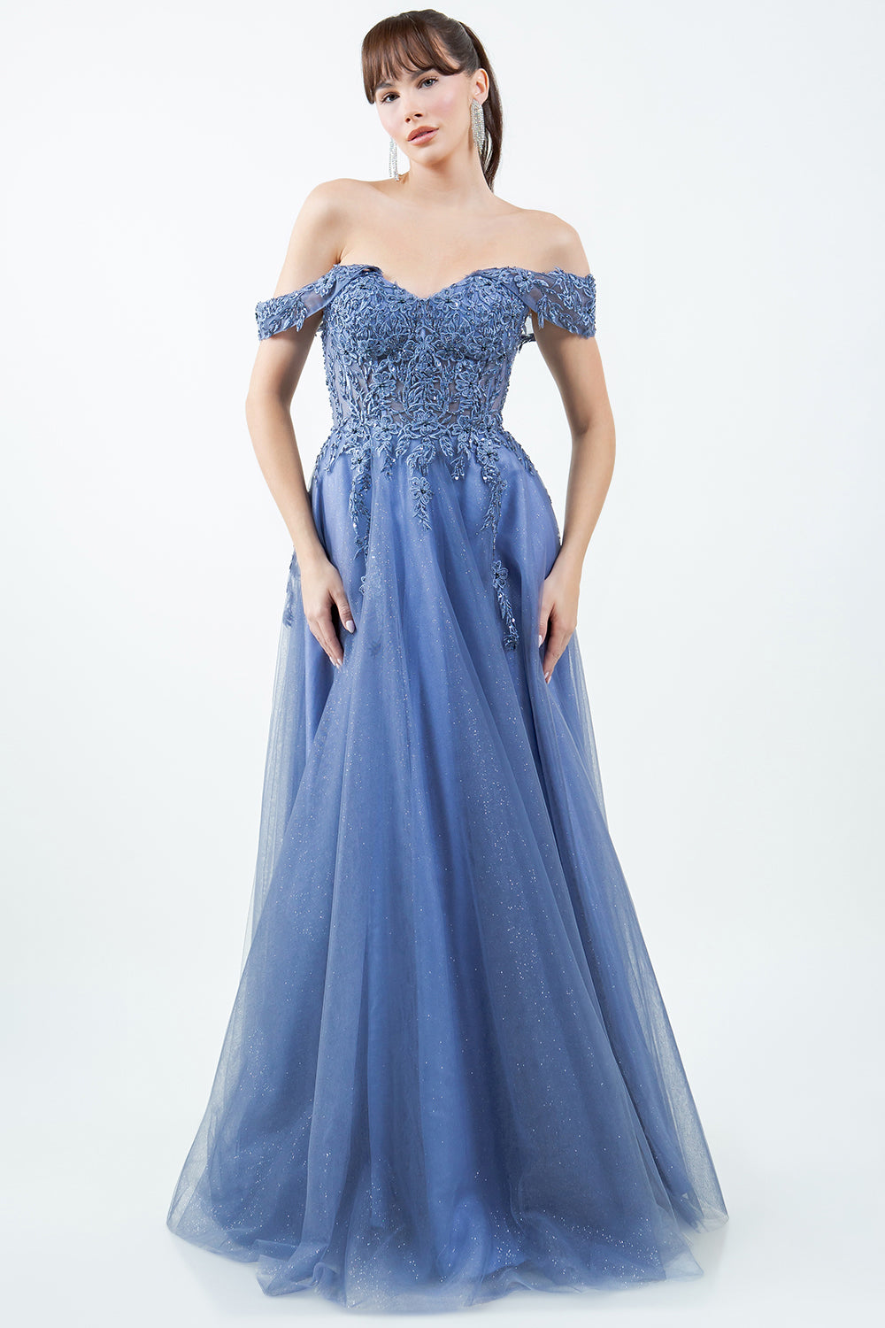 Beaded Off-the-Shoulder Ball Gown – 8152J