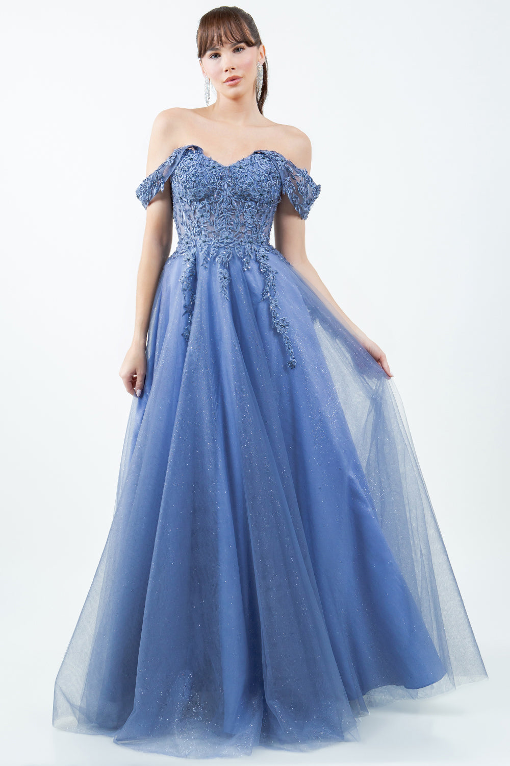 Beaded Off-the-Shoulder Ball Gown – 8152J