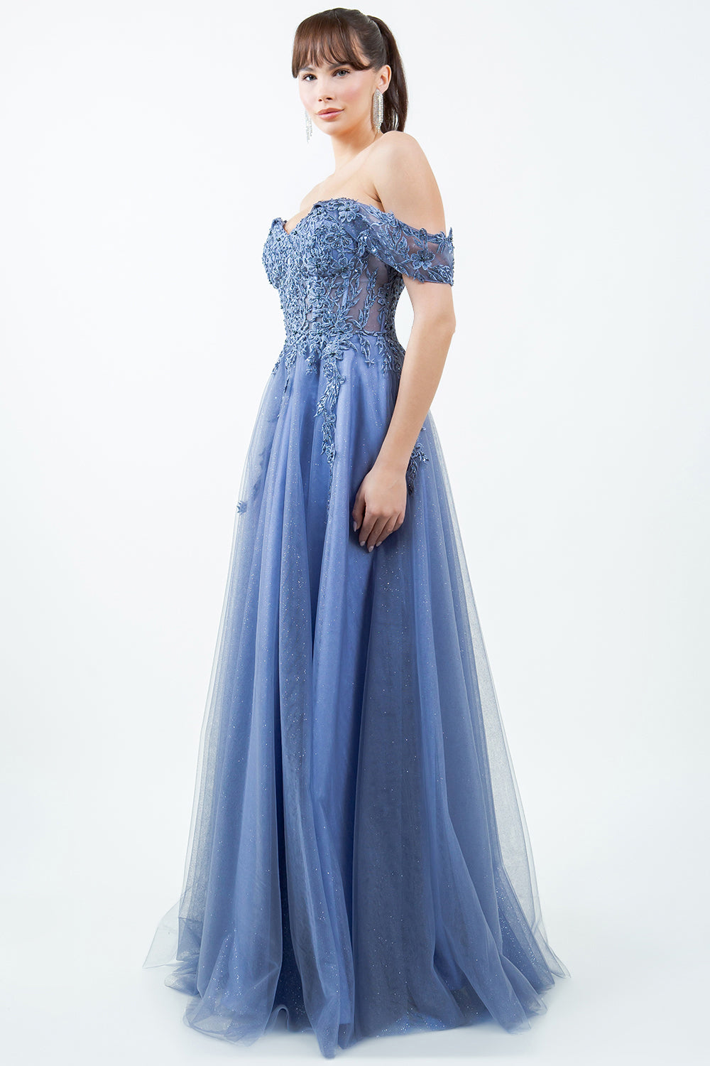Beaded Off-the-Shoulder Ball Gown – 8152J