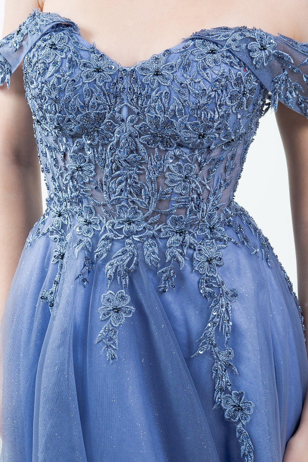Beaded Off-the-Shoulder Ball Gown – 8152J