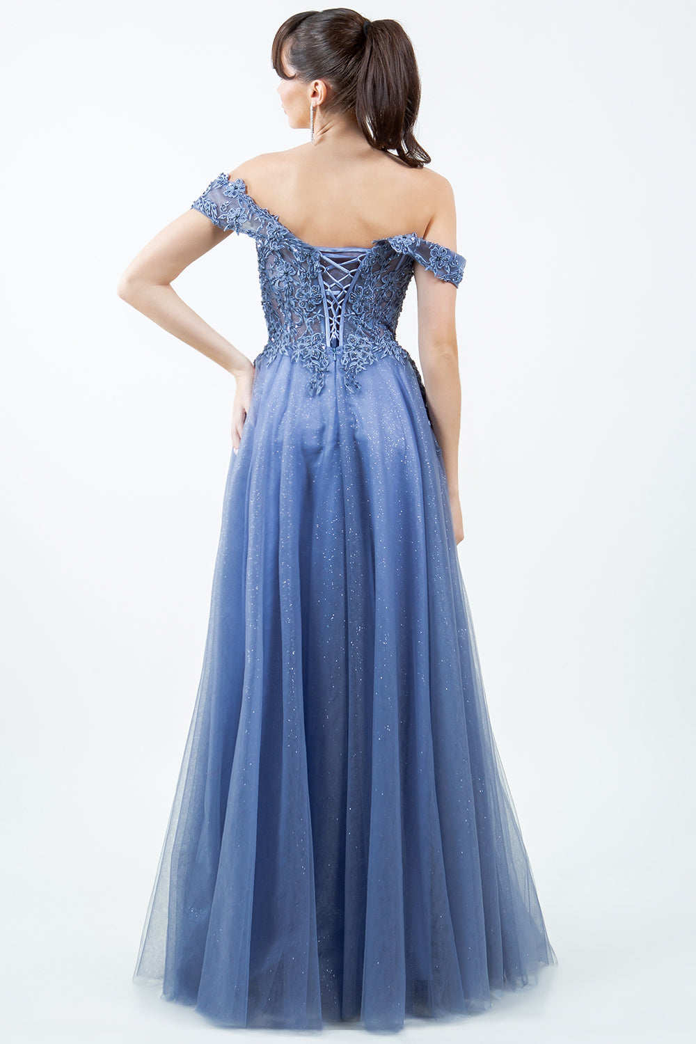 Beaded Off-the-Shoulder Ball Gown – 8152J