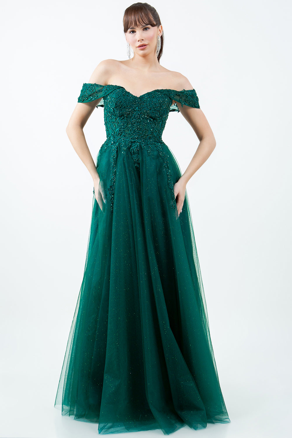 Beaded Off-the-Shoulder Ball Gown – 8152J