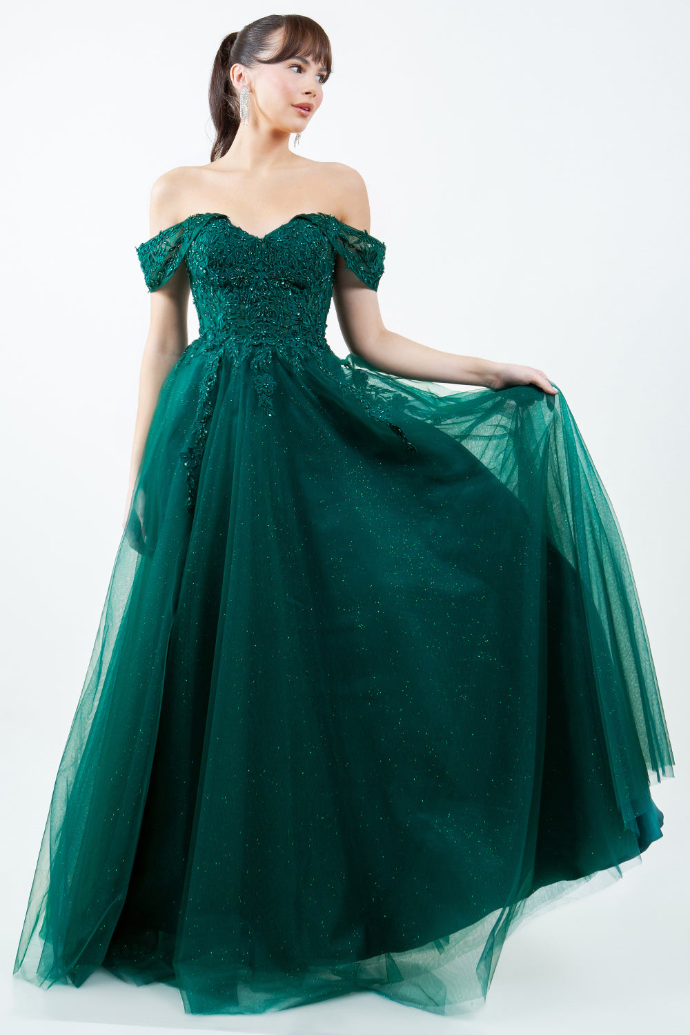 Beaded Off-the-Shoulder Ball Gown – 8152J