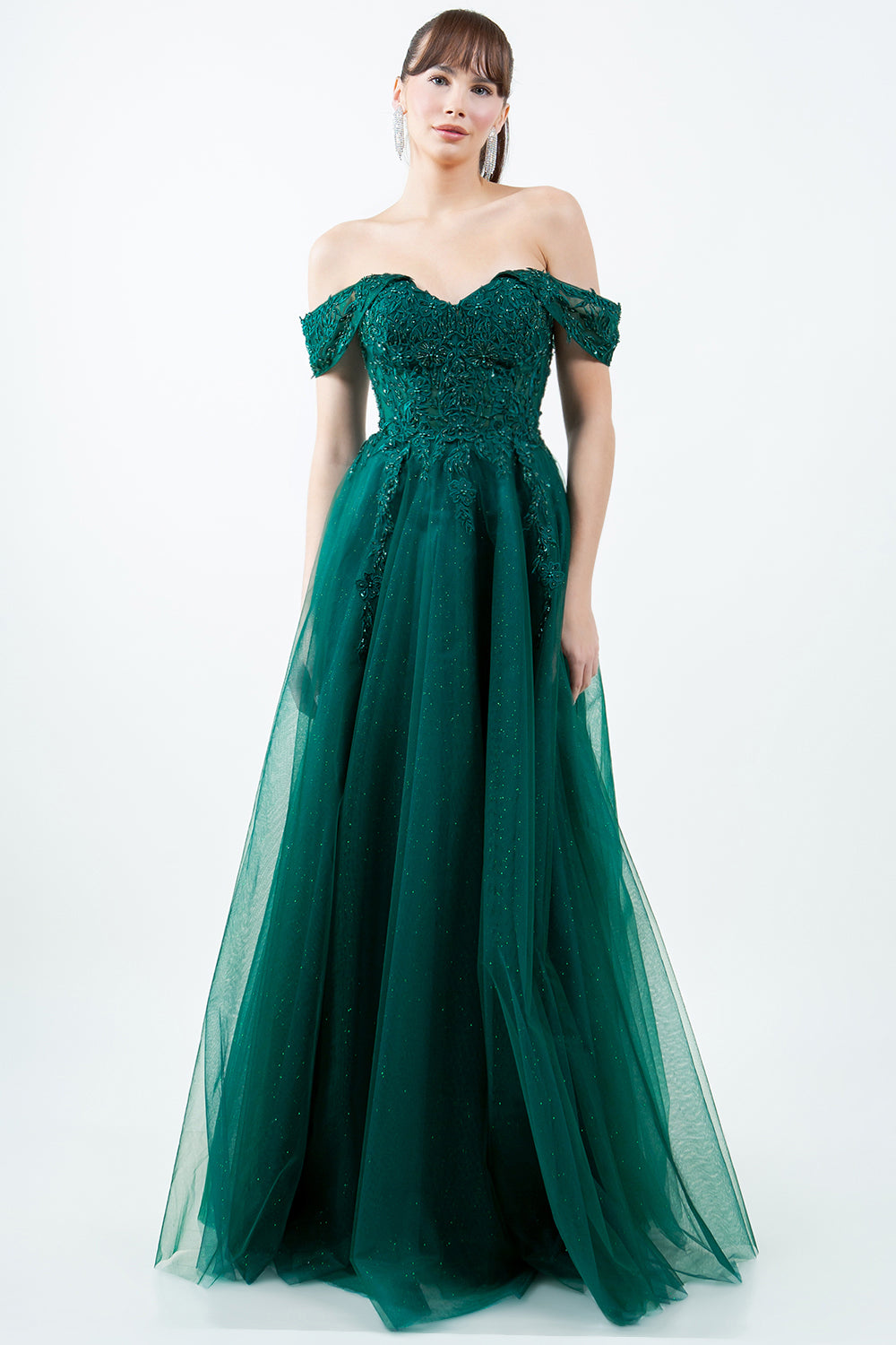 Beaded Off-the-Shoulder Ball Gown – 8152J
