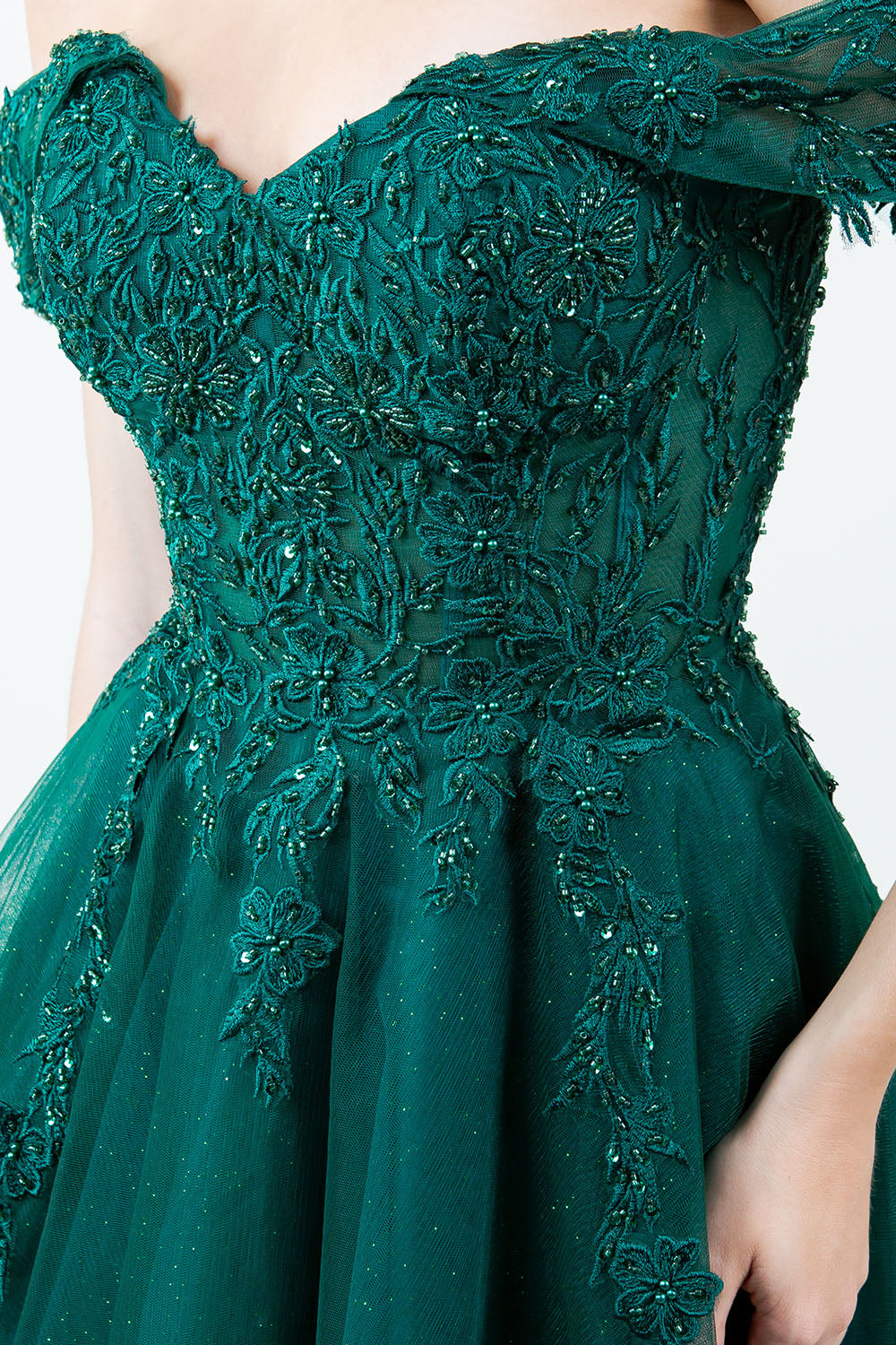 Beaded Off-the-Shoulder Ball Gown – 8152J