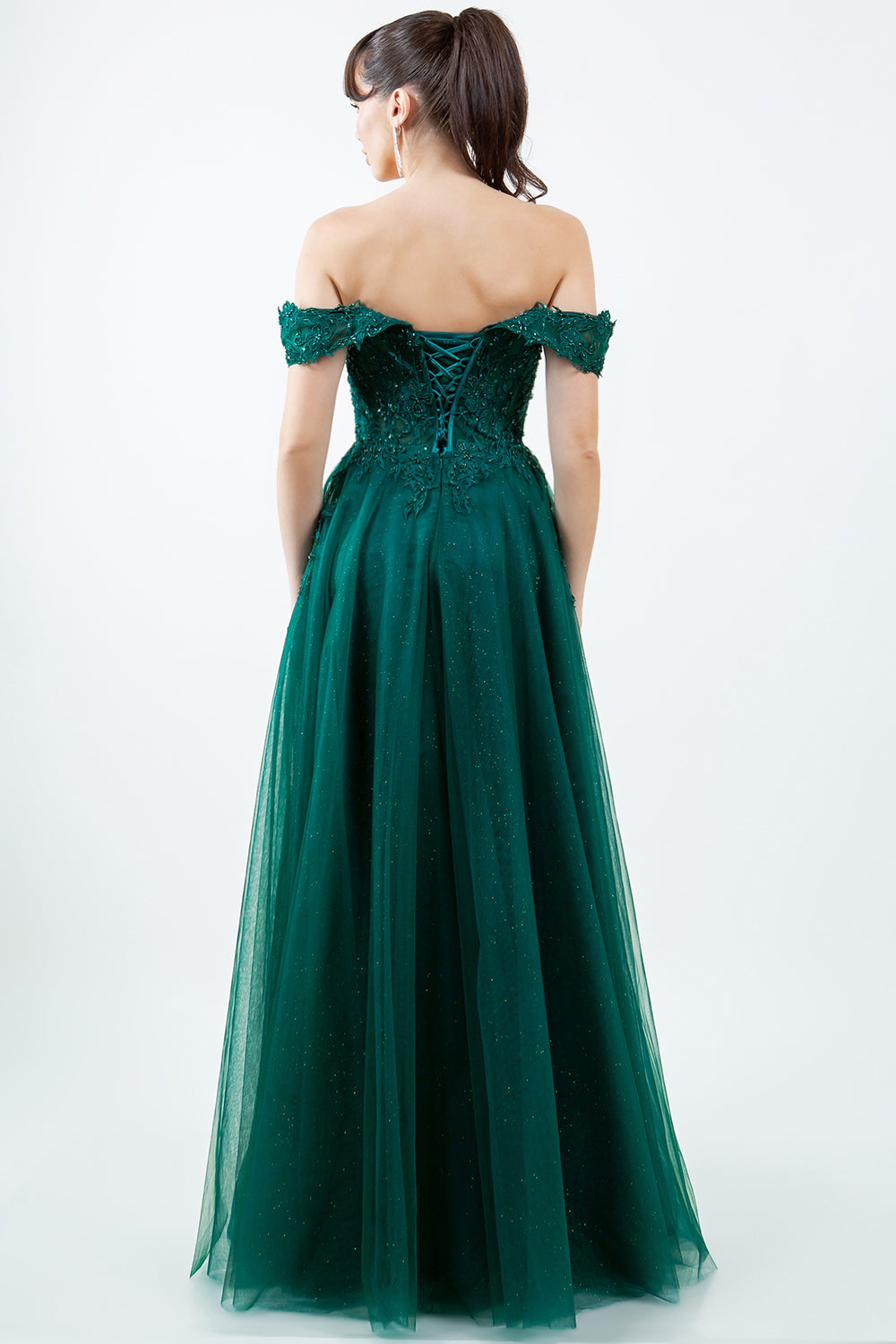 Beaded Off-the-Shoulder Ball Gown – 8152J