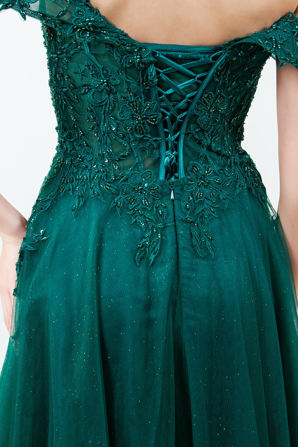 Beaded Off-the-Shoulder Ball Gown – 8152J