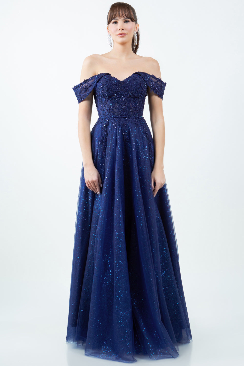 Beaded Off-the-Shoulder Ball Gown – 8152J