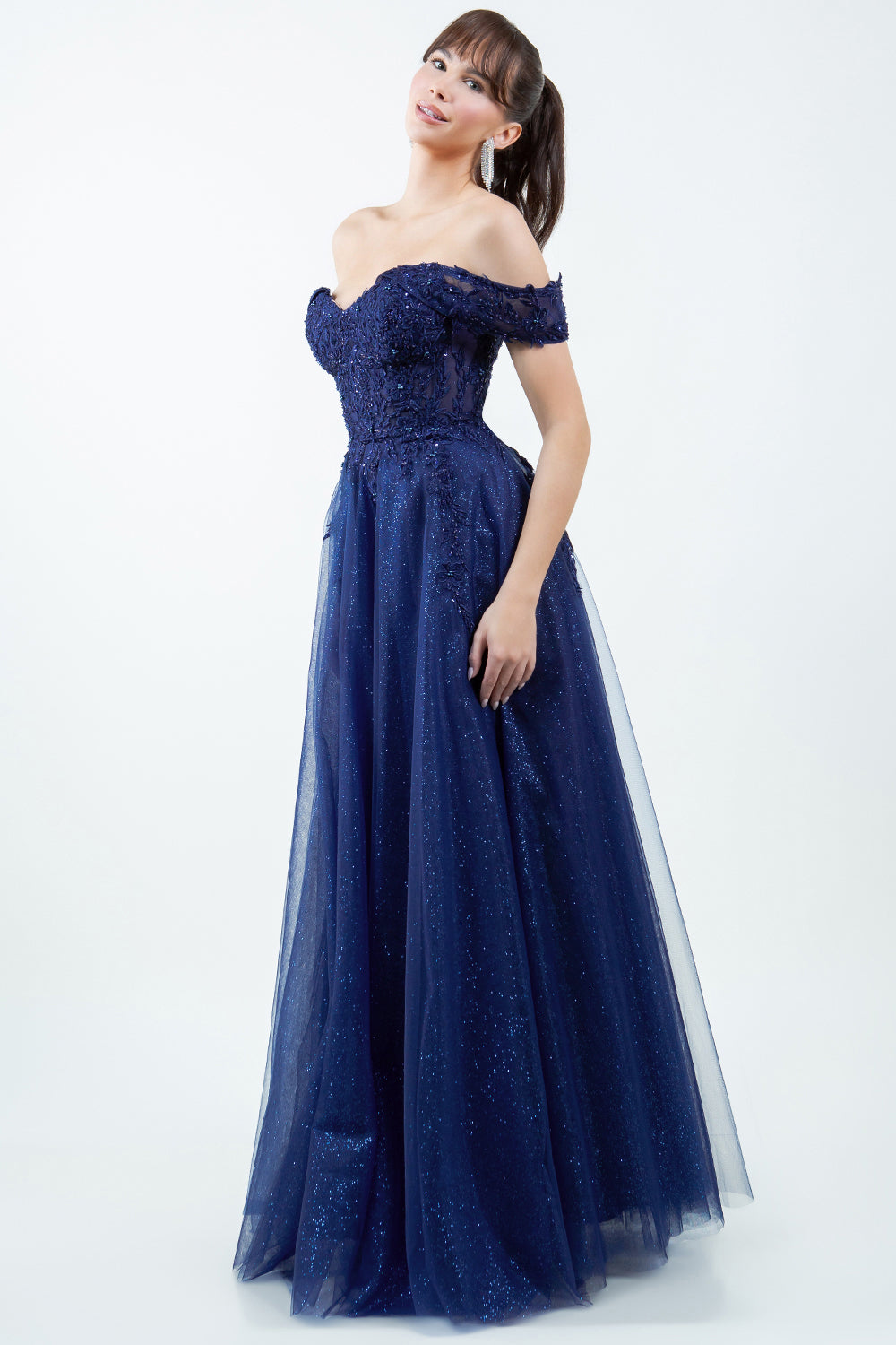 Beaded Off-the-Shoulder Ball Gown – 8152J