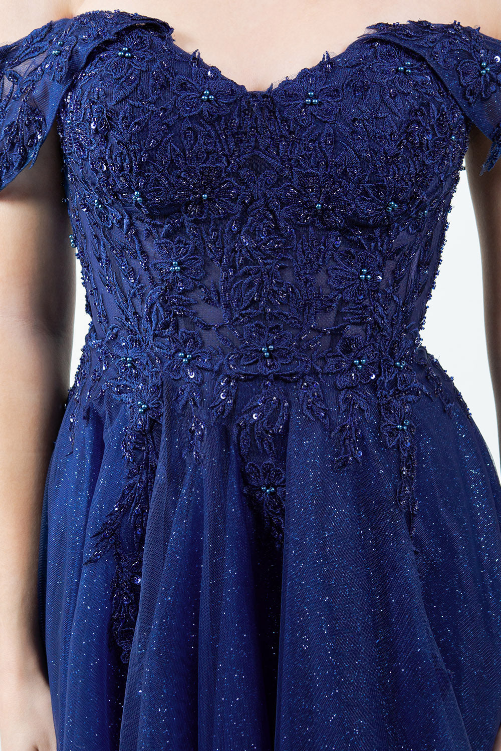 Beaded Off-the-Shoulder Ball Gown – 8152J
