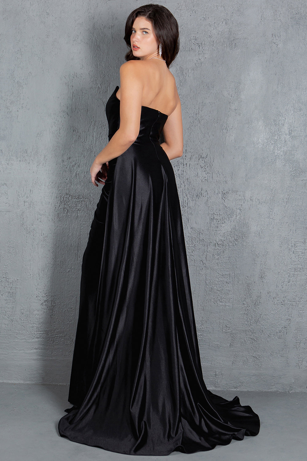 Glossy Satin Gown with Sweetheart Neckline – Style 8161J
