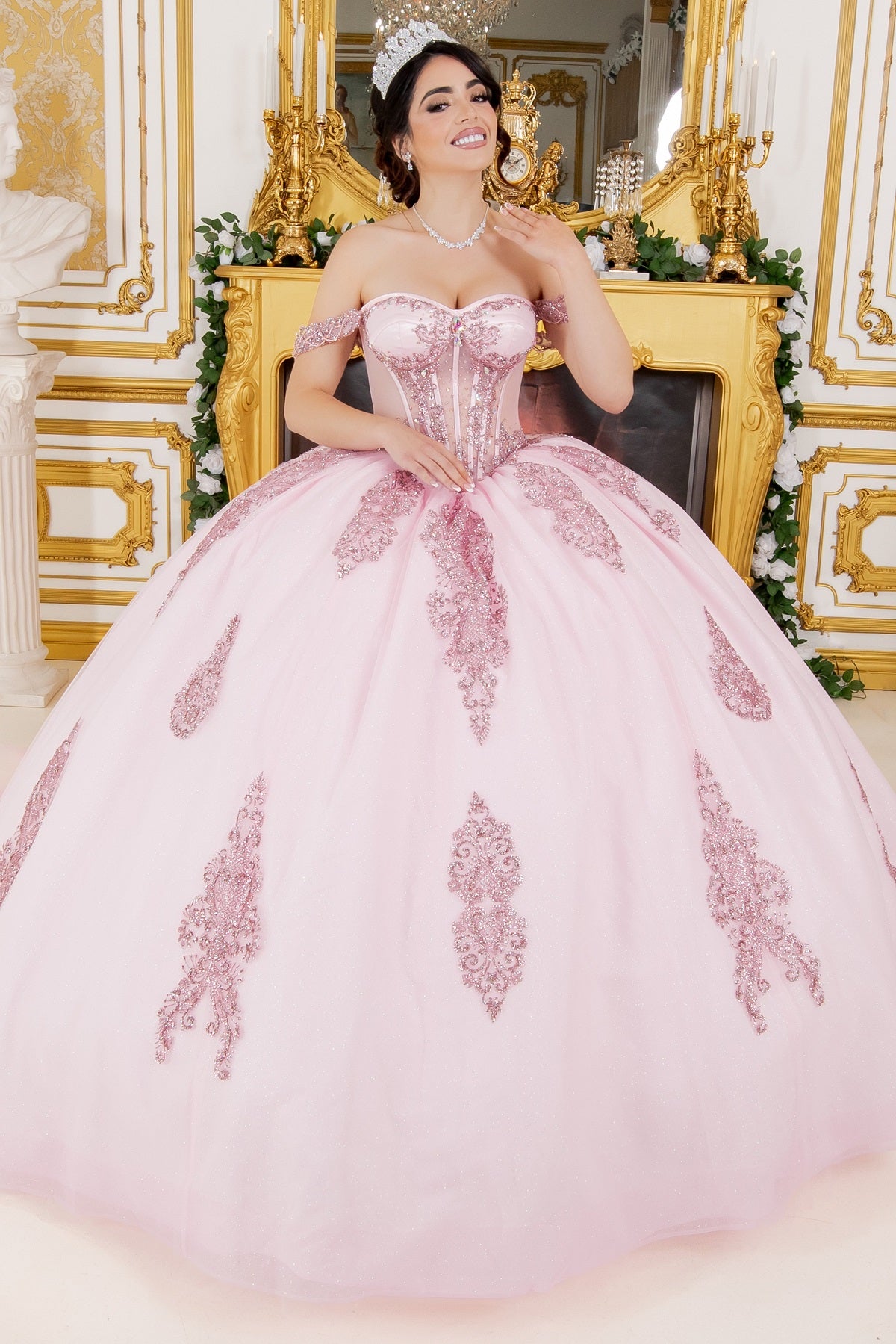 Quinceañera Ballgown with Lace Appliques - 8190J
