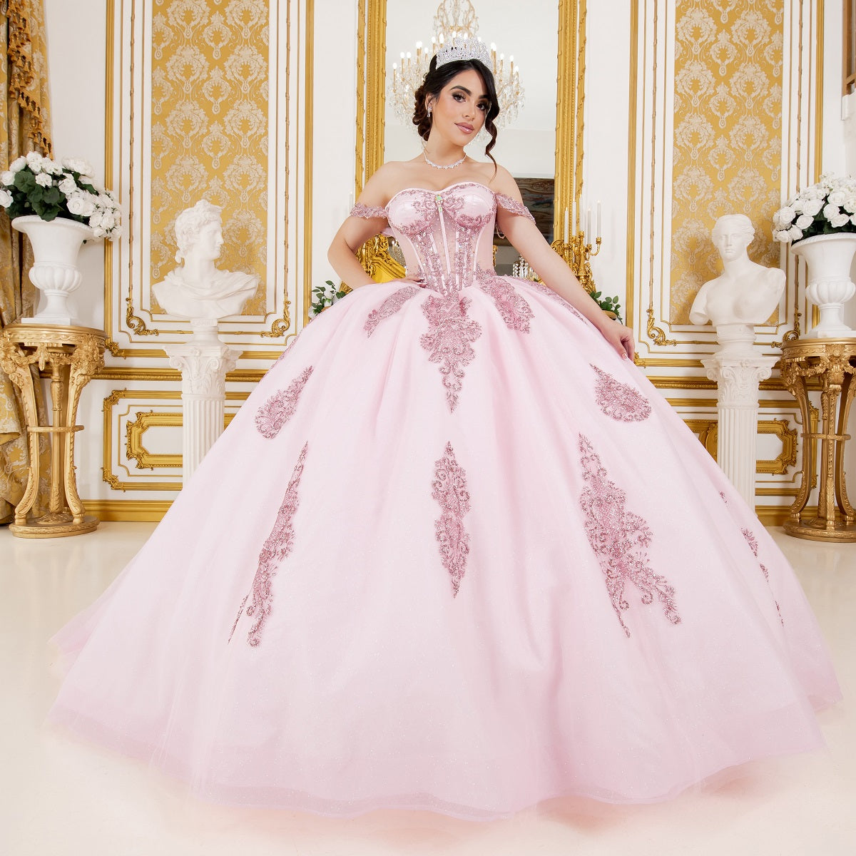 Quinceañera Ballgown with Lace Appliques - 8190J