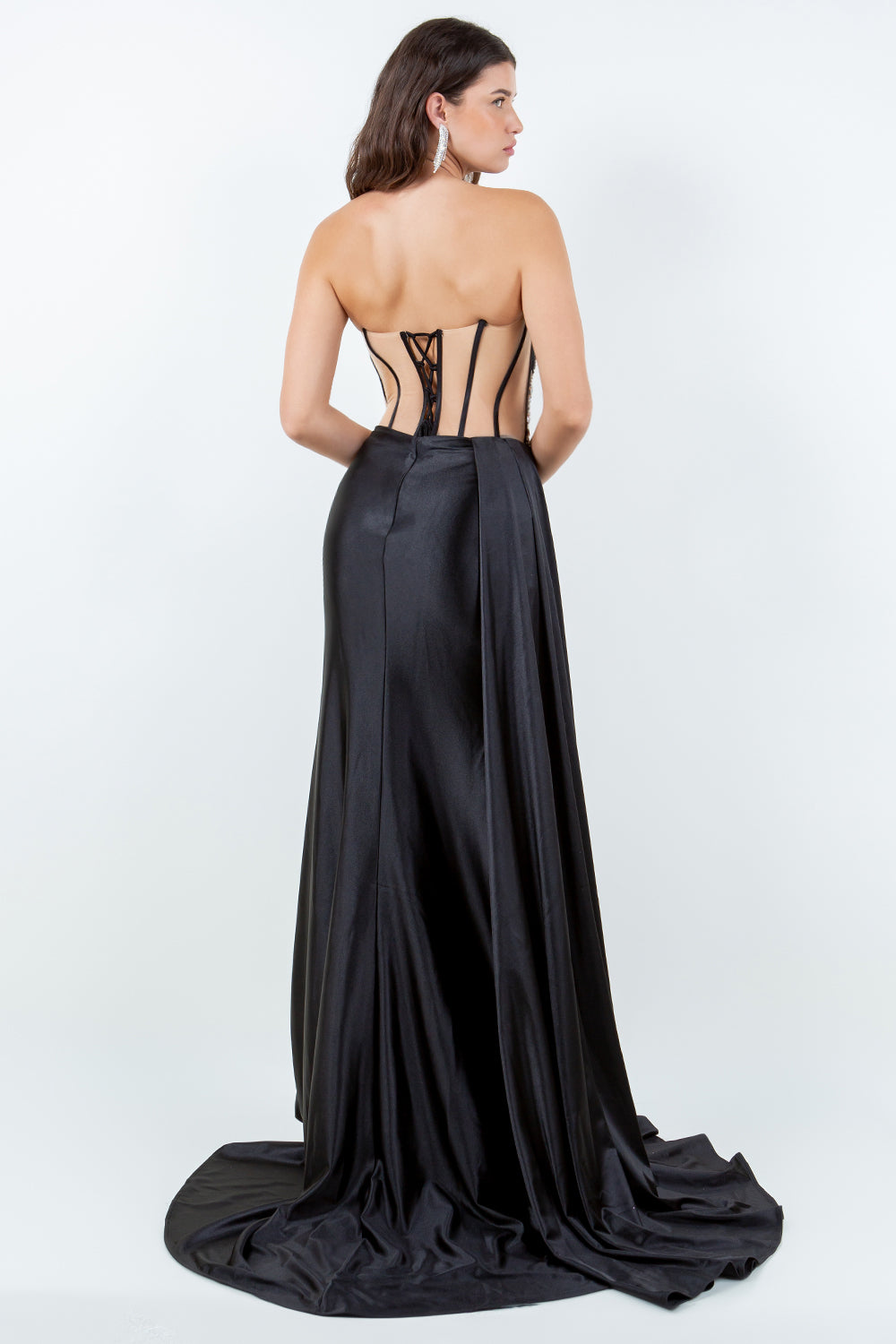 Dazzling Crystal Strapless Corset Gown – 8214J